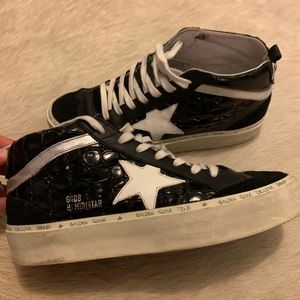 Black snake skin pattern mid / high tops